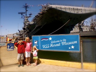 In Front of the USS Hornet.